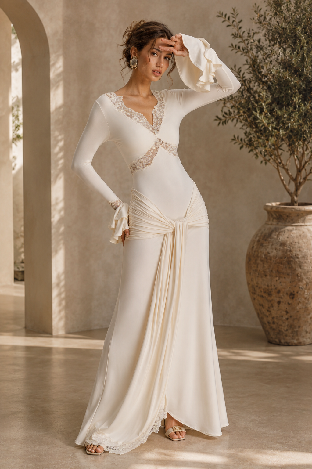 Slinky Lace Maxi Dress