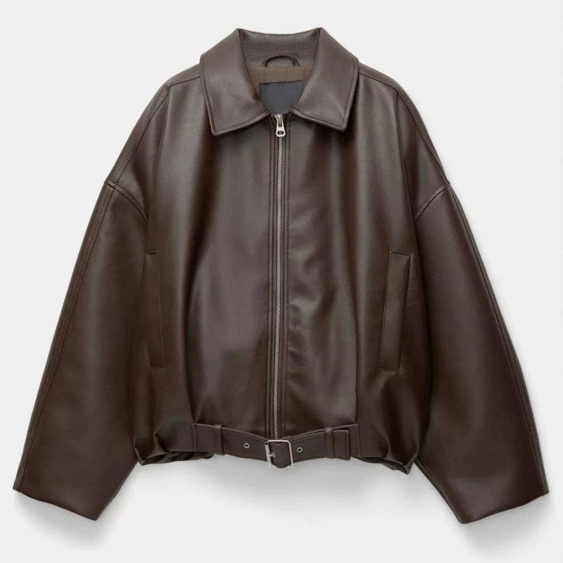 Belted Leather Jacket