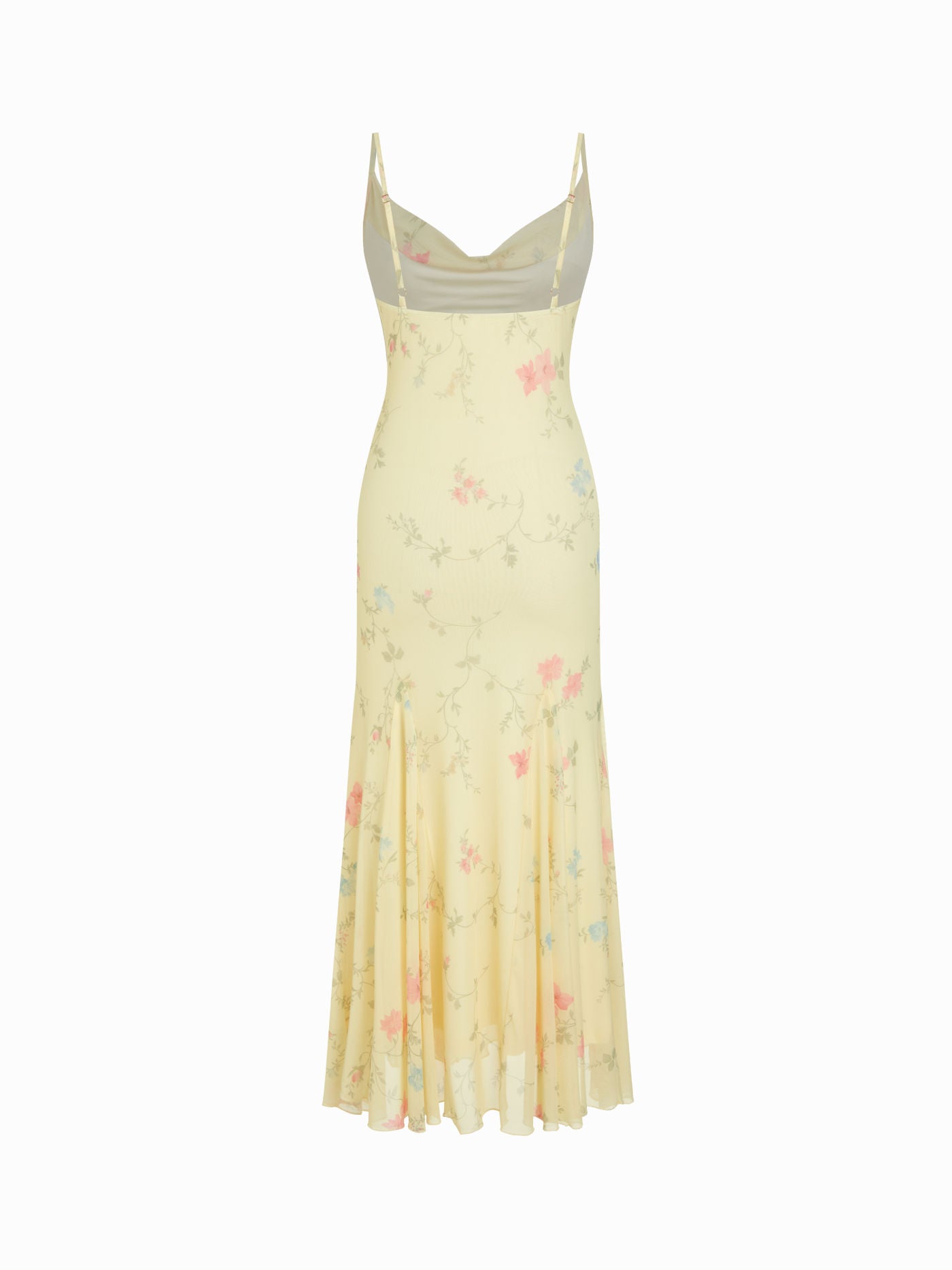 Mesh Sweetheart Floral A-Line Maxi Dress