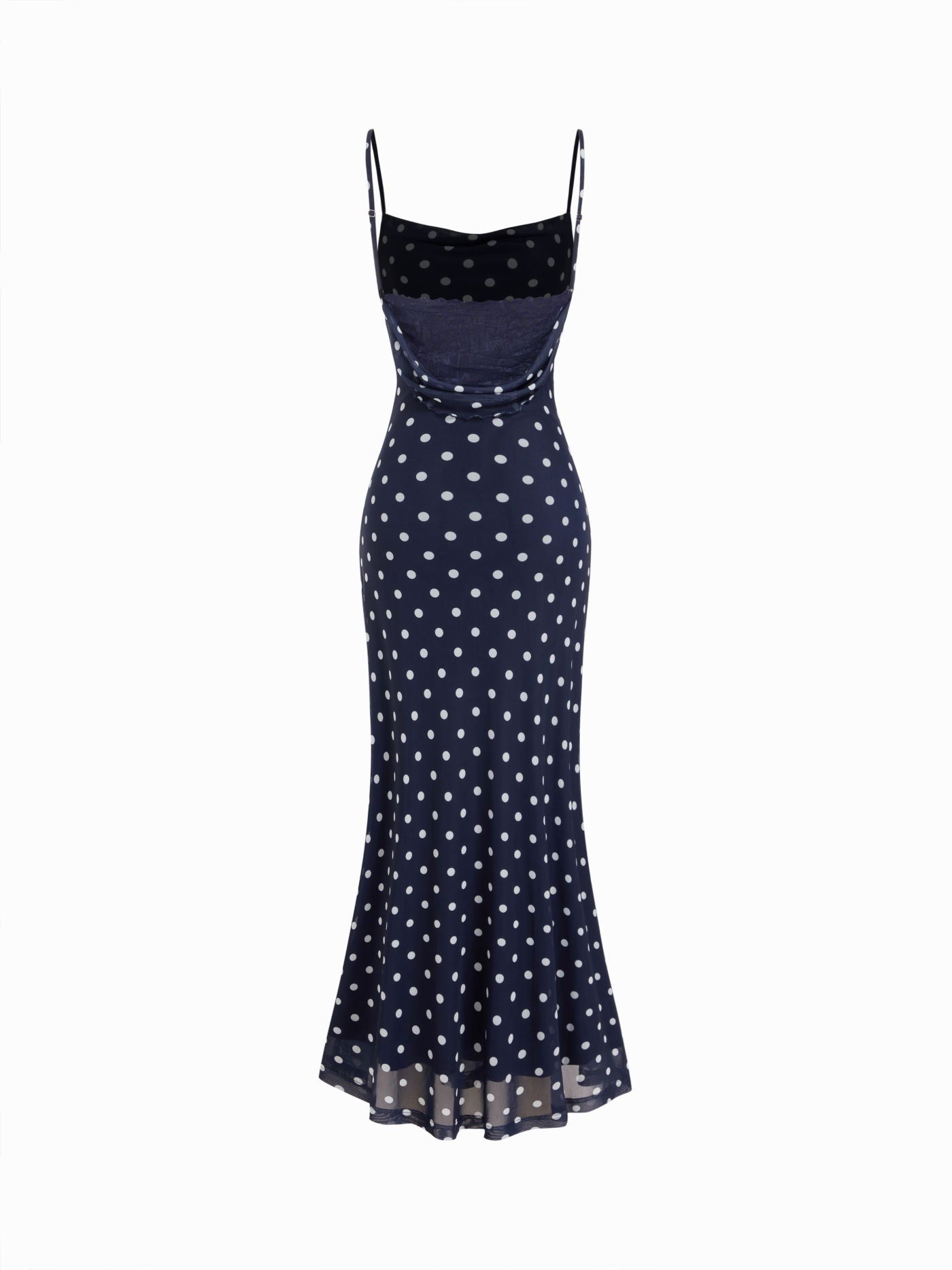 Polka Dot Lace Mermaid Maxi Dress