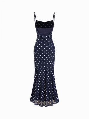 Polka Dot Lace Mermaid Maxi Dress