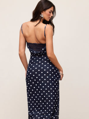 Polka Dot Lace Mermaid Maxi Dress