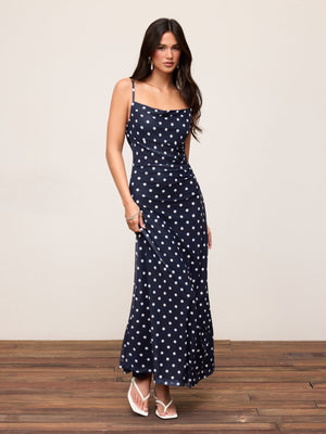Polka Dot Lace Mermaid Maxi Dress