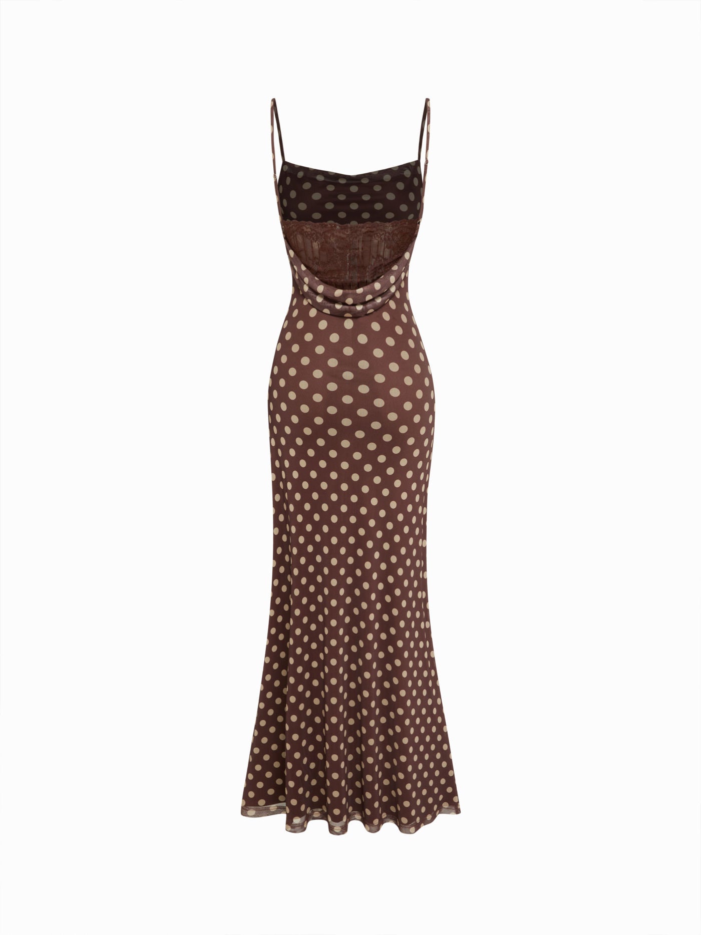 Polka Dot Lace Mermaid Maxi Dress