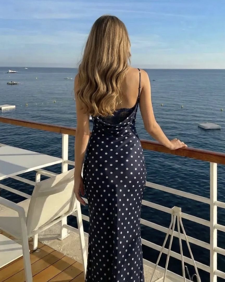 Polka Dot Lace Mermaid Maxi Dress