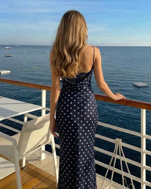 Polka Dot Lace Mermaid Maxi Dress