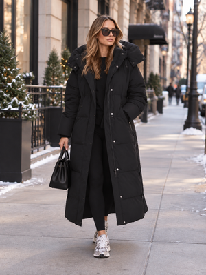 Hooded Puffer Longline Coat