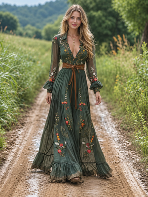 Printed Long Dress