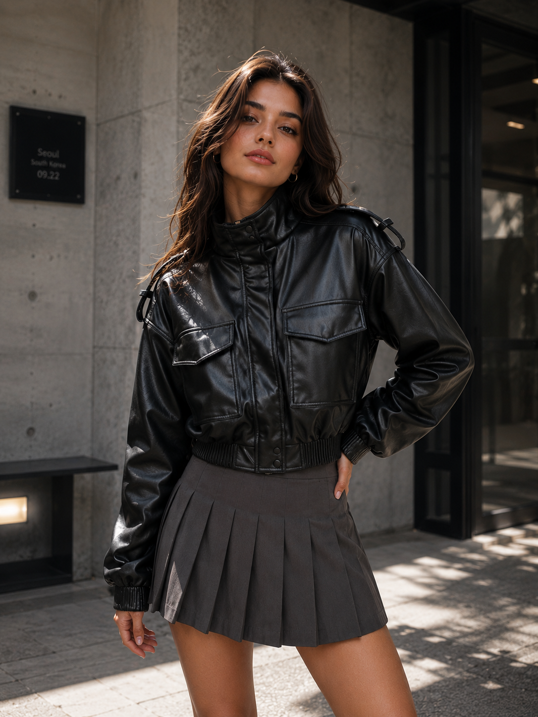 Luna Cropped Leather Jacket