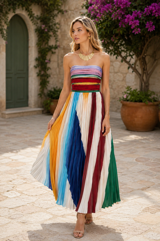 Aurora Pleated Maxi Dress