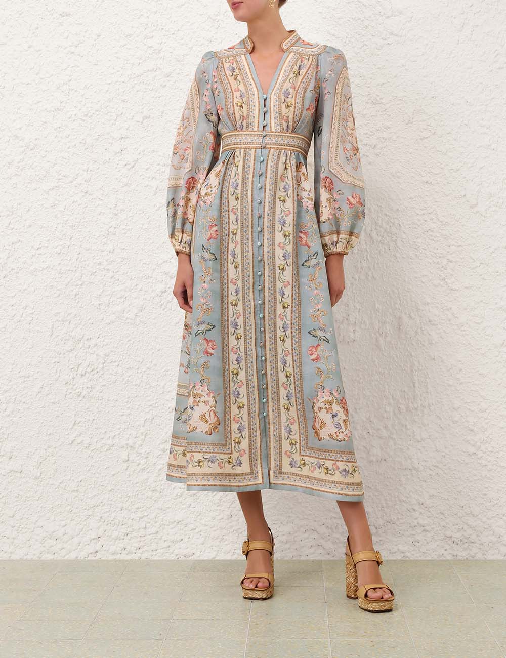 Roselight Plunge Midi Dress