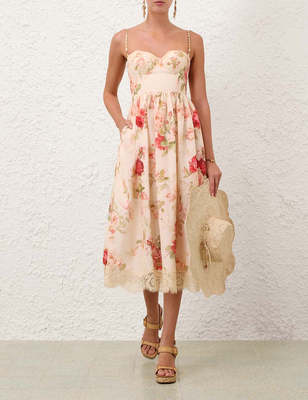 Roselight Picnic Midi Dress