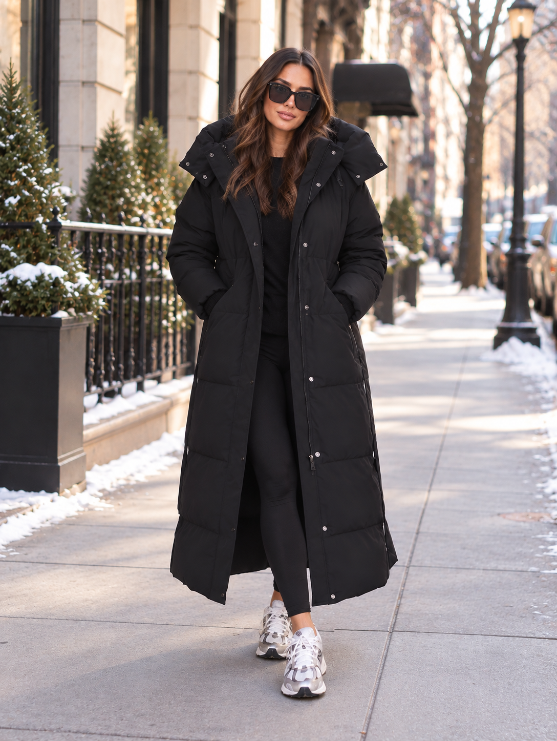 Hooded Puffer Longline Coat