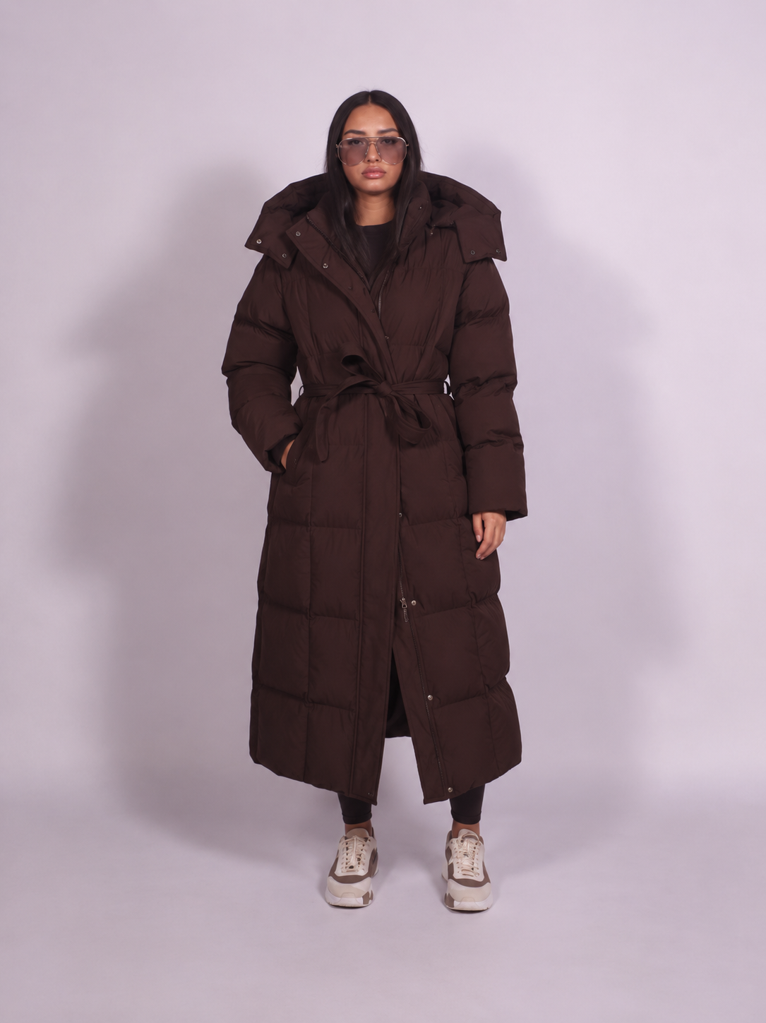 Hooded Puffer Longline Coat