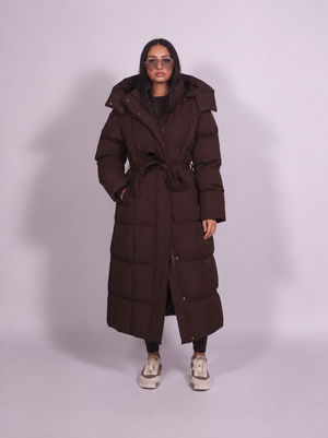 Hooded Puffer Longline Coat