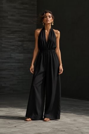 Deep V-Neck Jumpsuit
