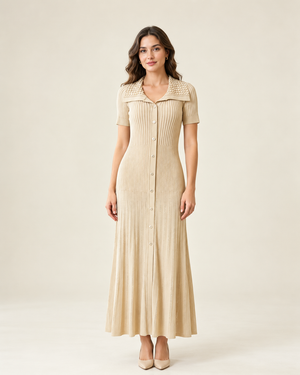 Beaded Collar Maxi Dress