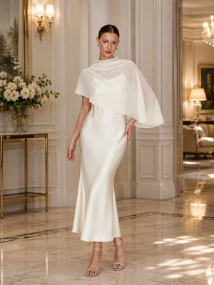 Grace Draped Cape Dress Set