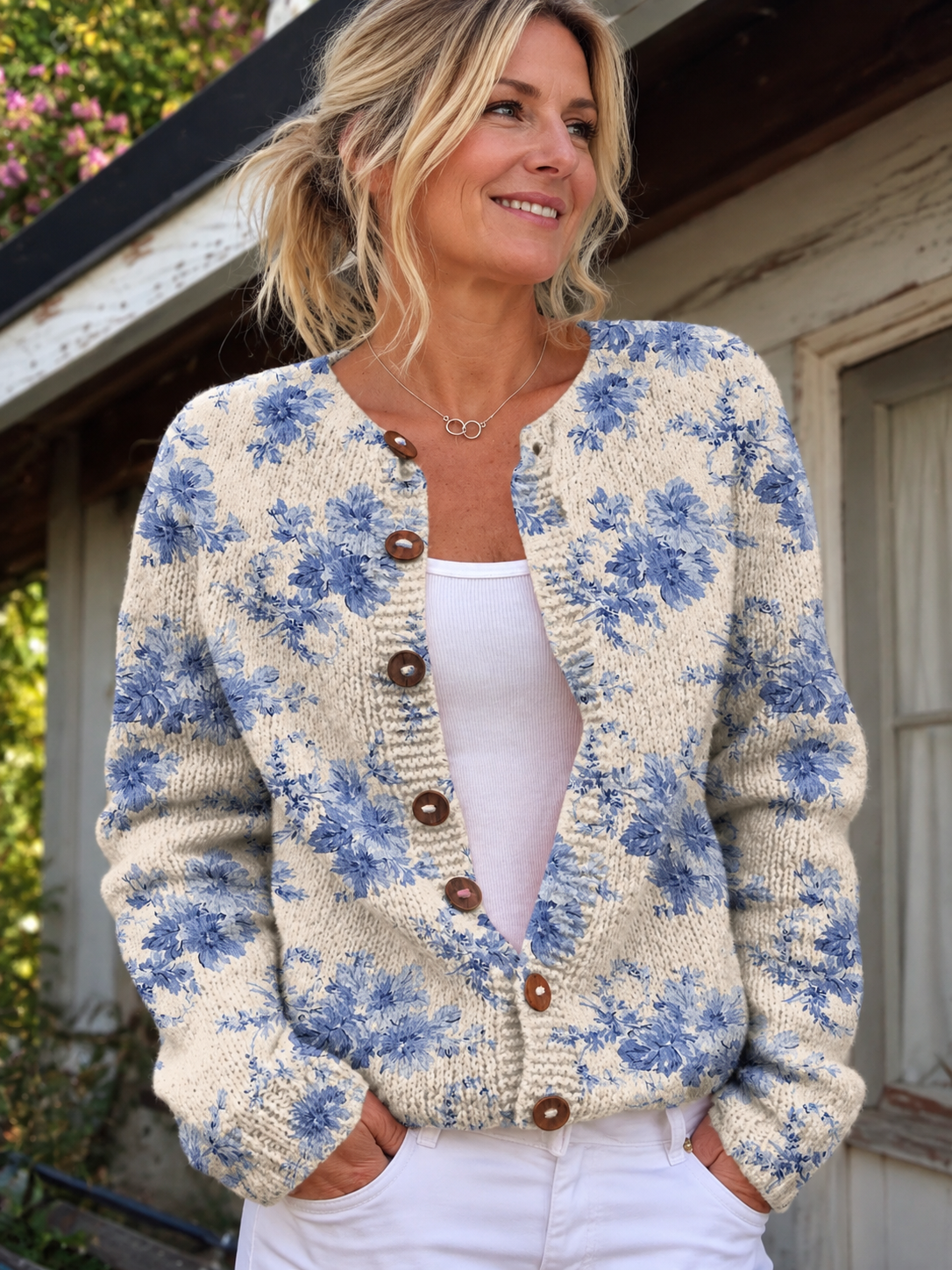 Floral Knit Cardigan