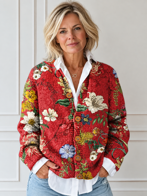Floral Knit Cardigan