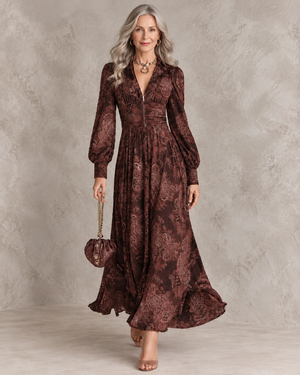 Retro Paisley Maxi Dress