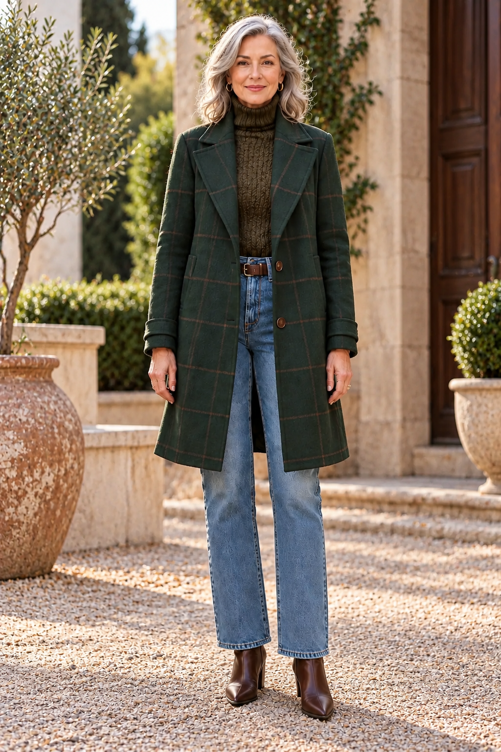 Evergreen Check Coat