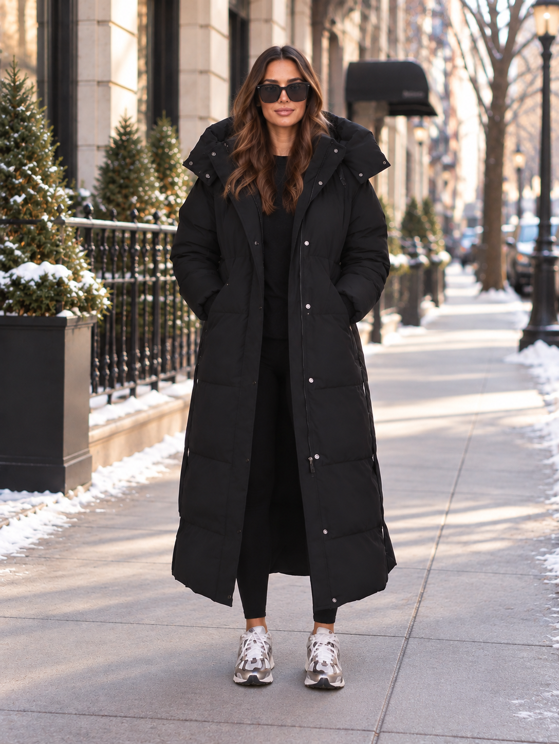 Hooded Puffer Longline Coat