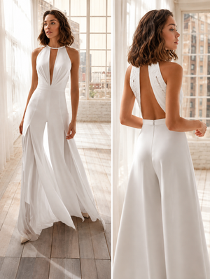 Backless Wide-Leg Jumpsuit