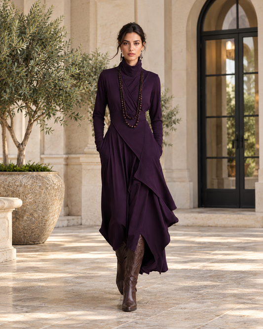 Layered Turtleneck Maxi