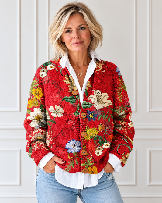 Floral Knit Cardigan
