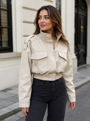 Luna Cropped Leather Jacket