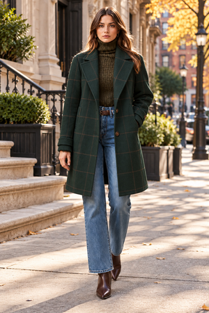 Evergreen Check Coat