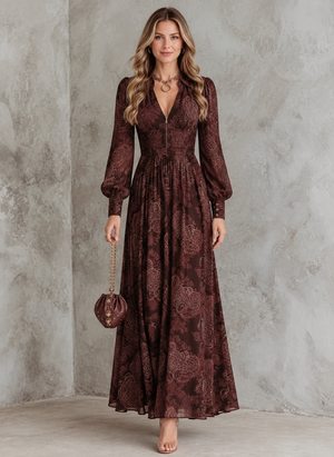 Retro Paisley Maxi Dress