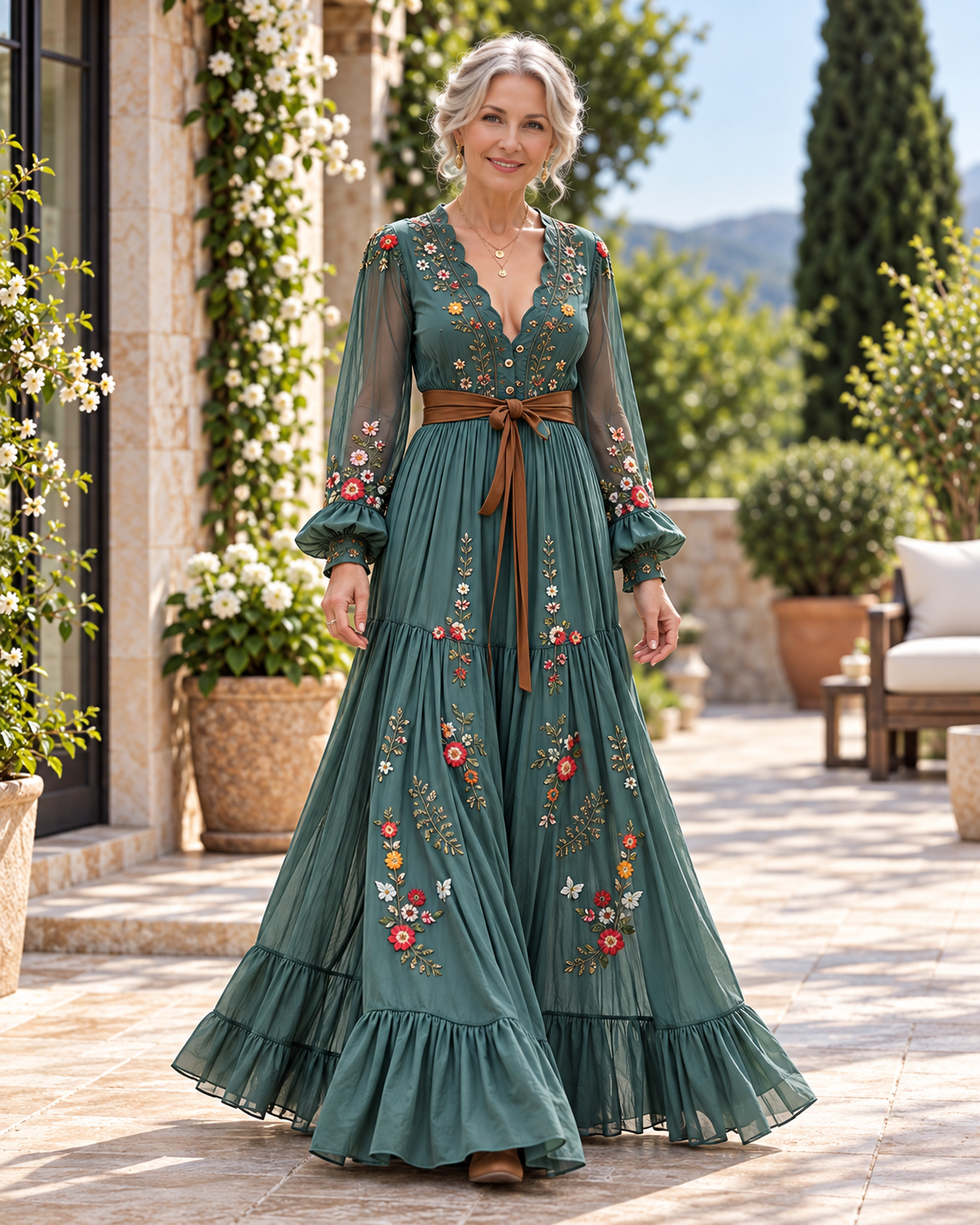 Printed Long Dress