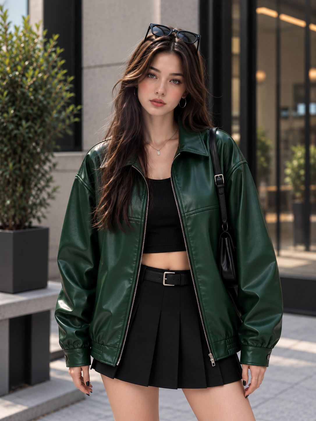 Zip-Up Leather Jacket