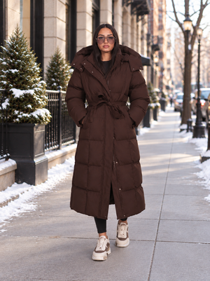Hooded Puffer Longline Coat