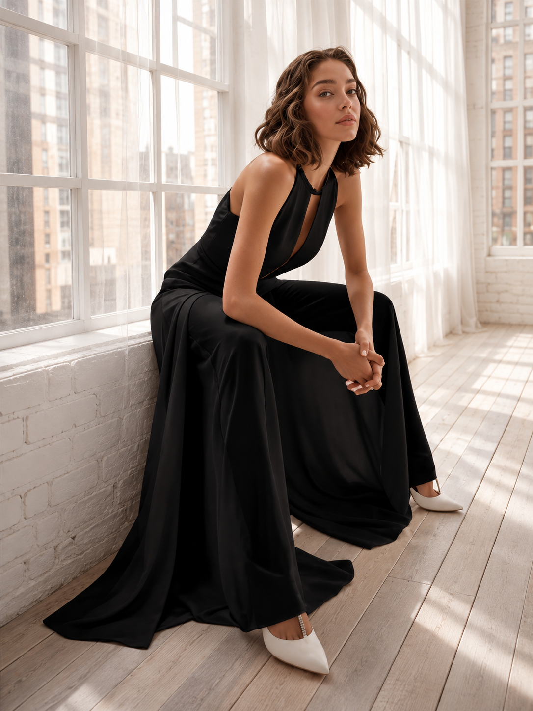 Backless Wide-Leg Jumpsuit