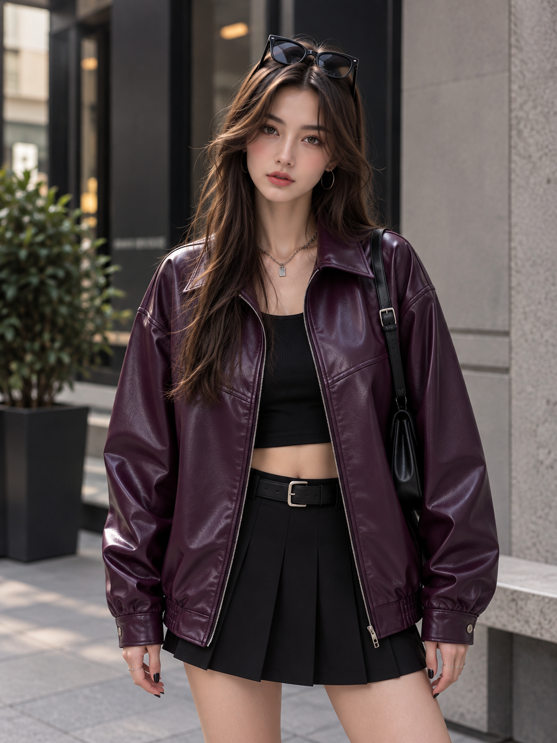 Zip-Up Leather Jacket