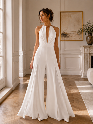 Backless Wide-Leg Jumpsuit