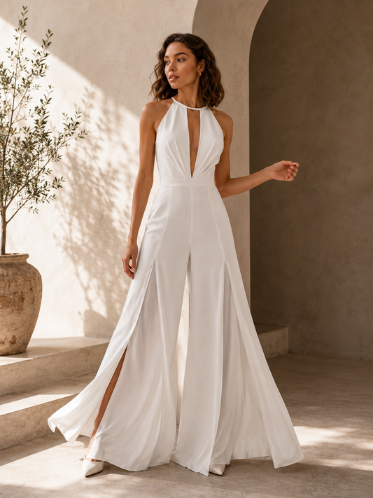 Backless Wide-Leg Jumpsuit