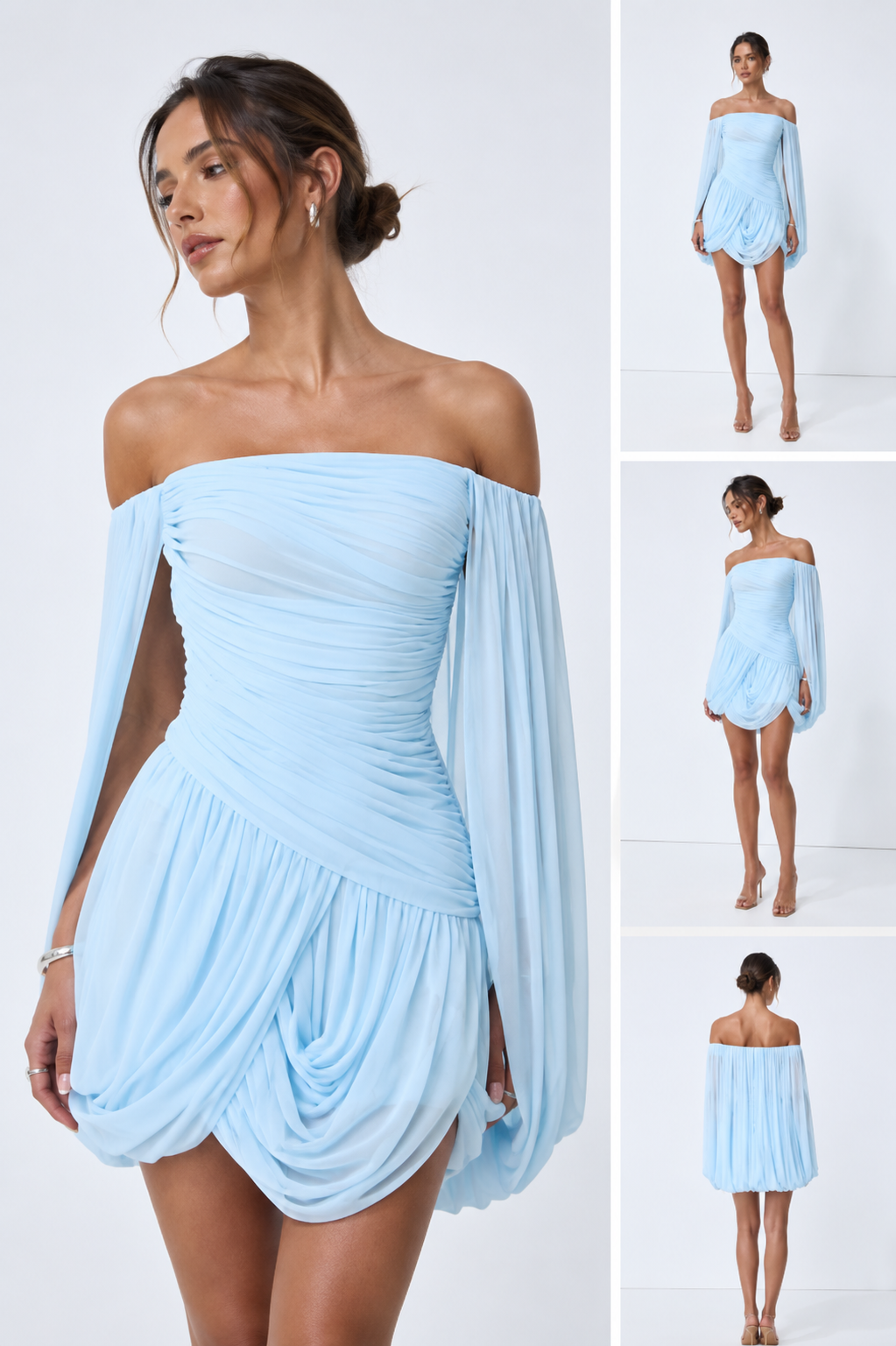 Off-Shoulder Ruched Mini Dress