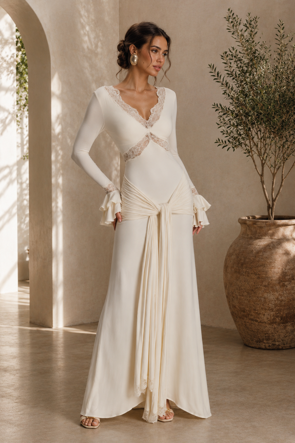 Slinky Lace Maxi Dress