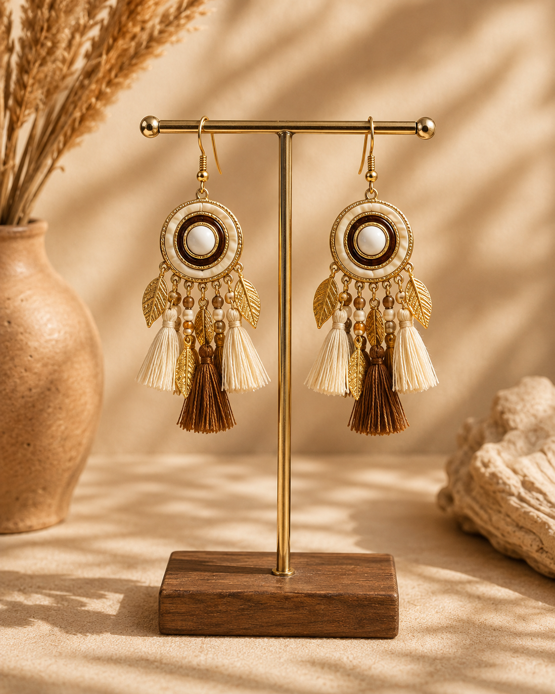 Bohemian Gold Tassel Earrings