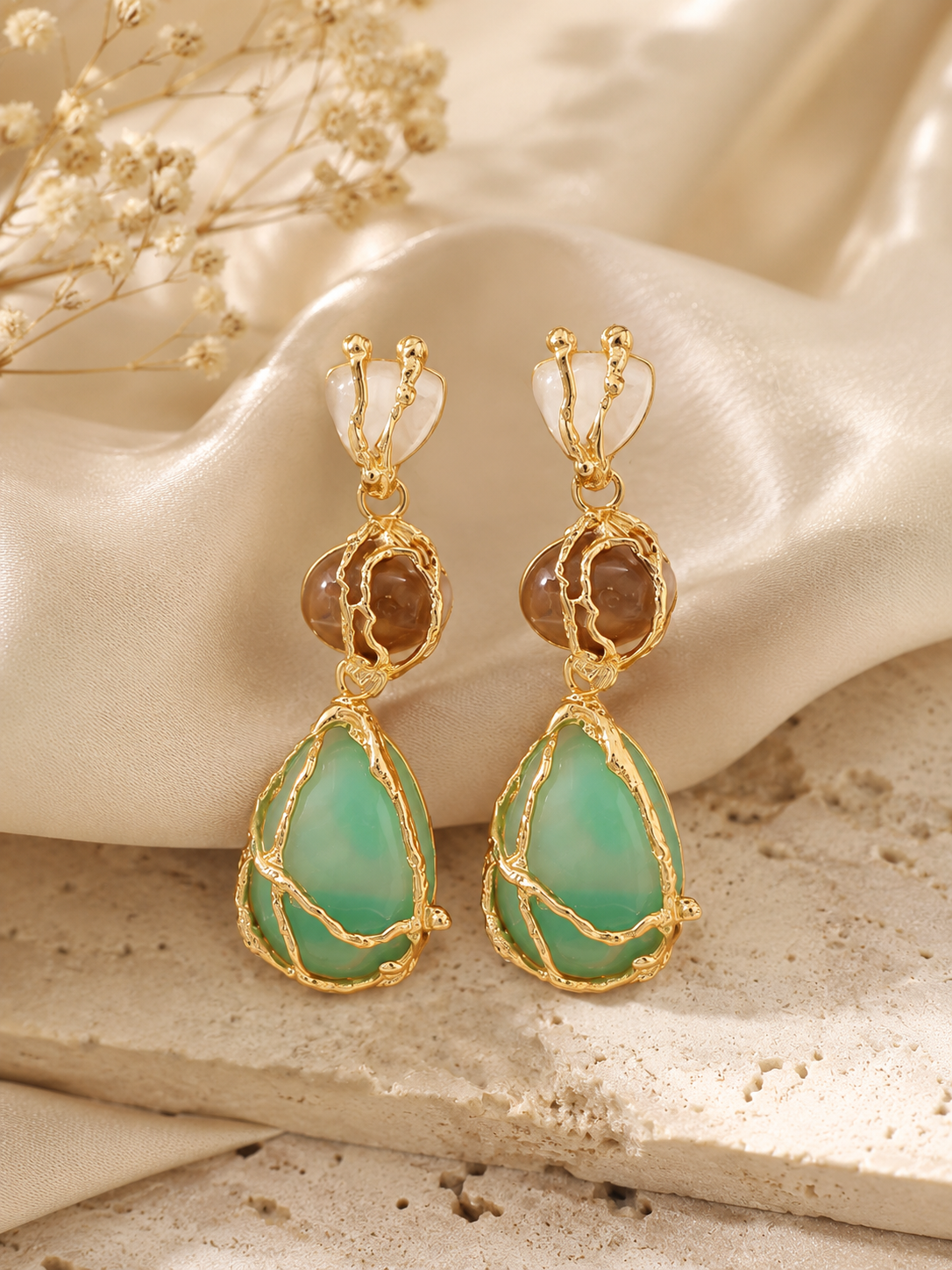 Multi-Stone Drop Earrings