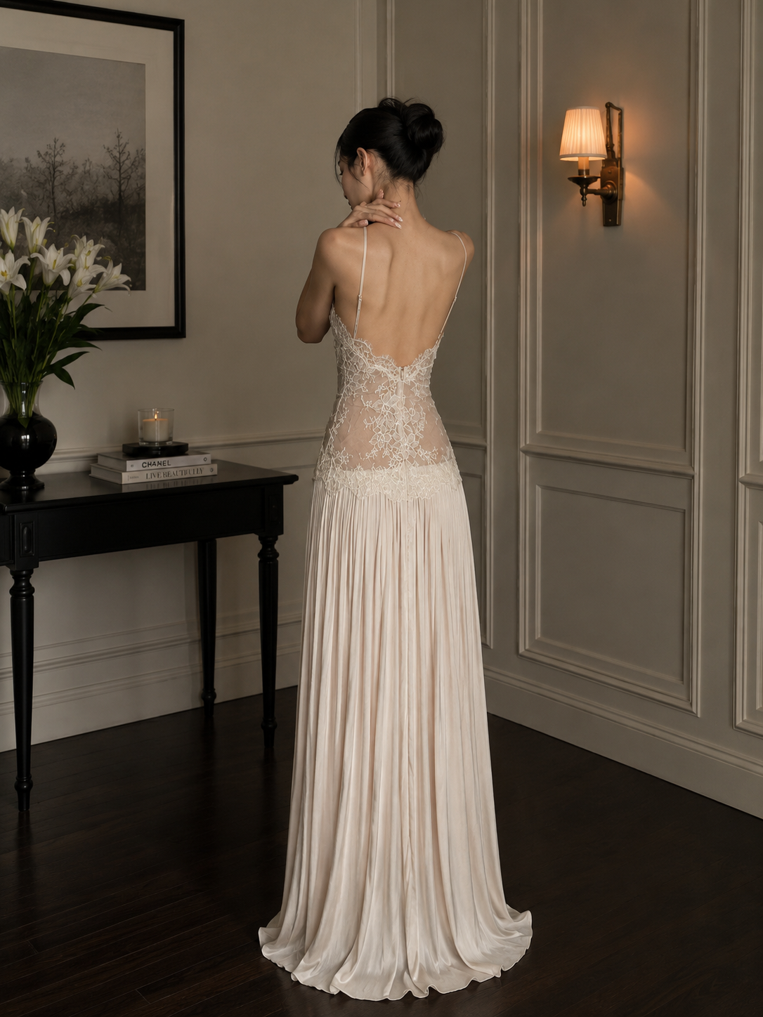 Lace Halter Maxi Dress