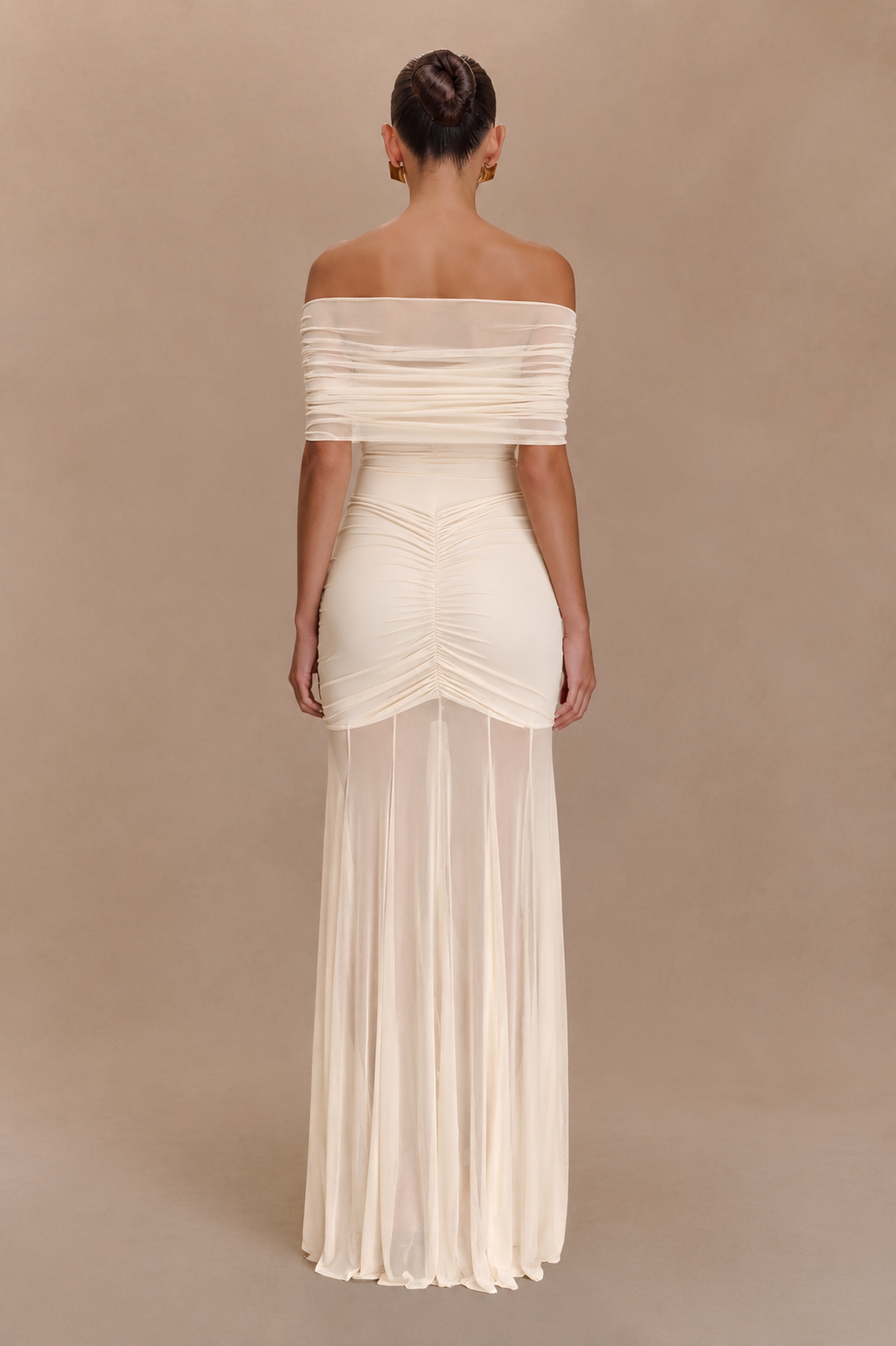 Mesh Off Shoulder Maxi Dress