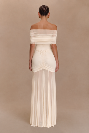 Mesh Off Shoulder Maxi Dress