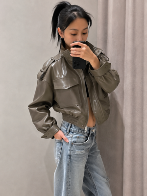 Luna Cropped Leather Jacket