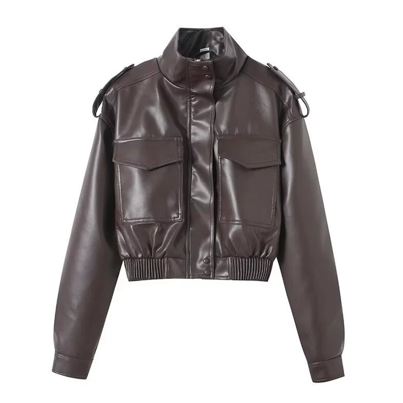 Luna Cropped Leather Jacket