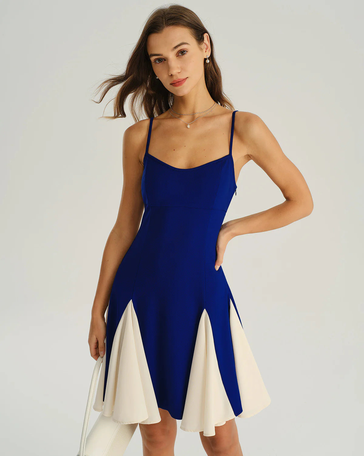 Black Contrast Slip Mini Dress
